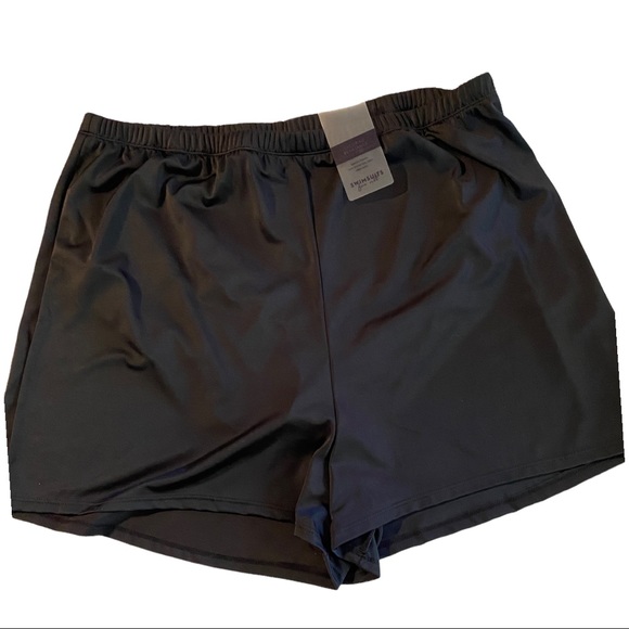 Swimsuits For All Plus Size Black NWT High-rise Swim Shorts